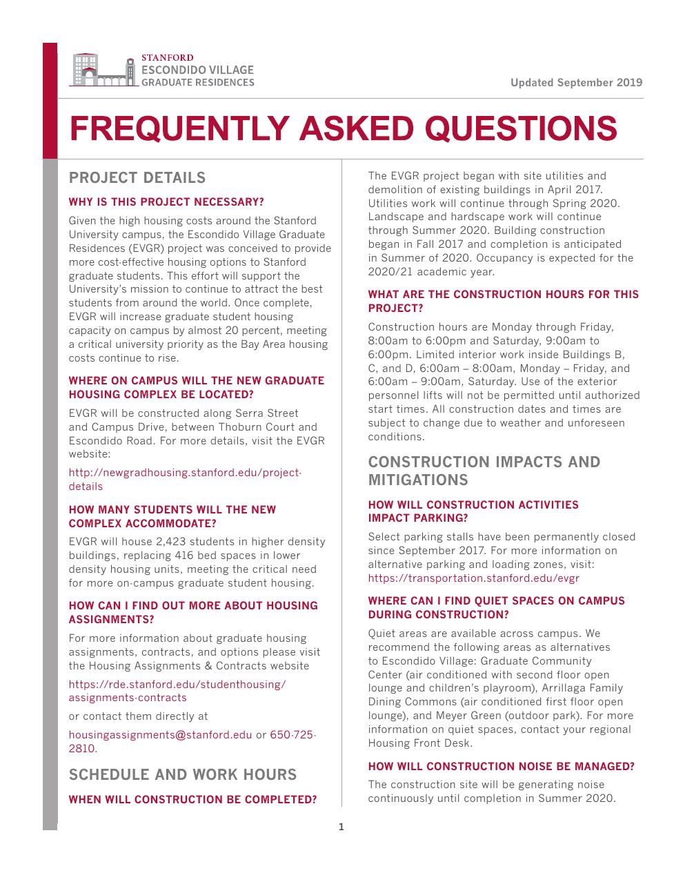 Stanford EVGR — Fall 2019 FAQ